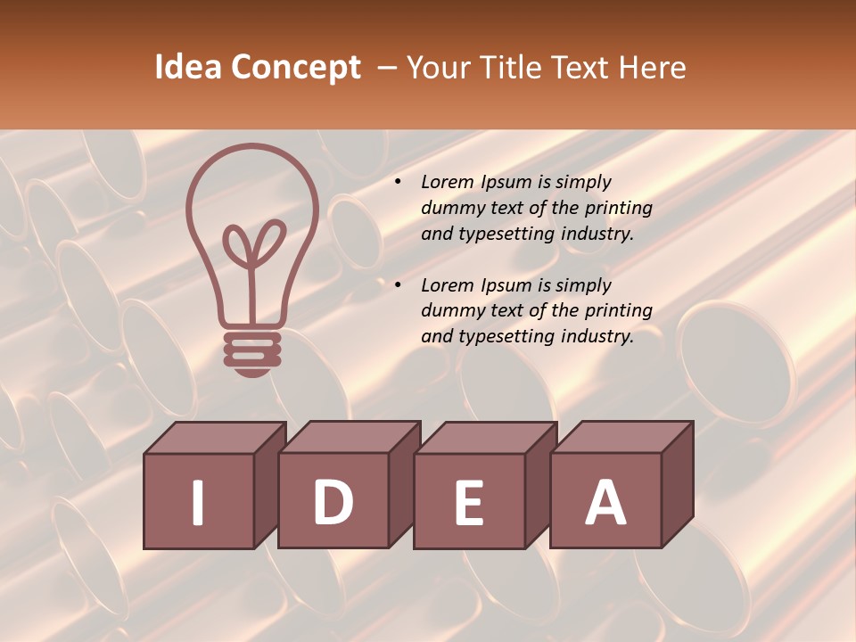 A Group Of Metal Pipes With The Name Of The Company PowerPoint Template