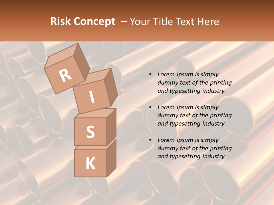 A Group Of Metal Pipes With The Name Of The Company PowerPoint Template