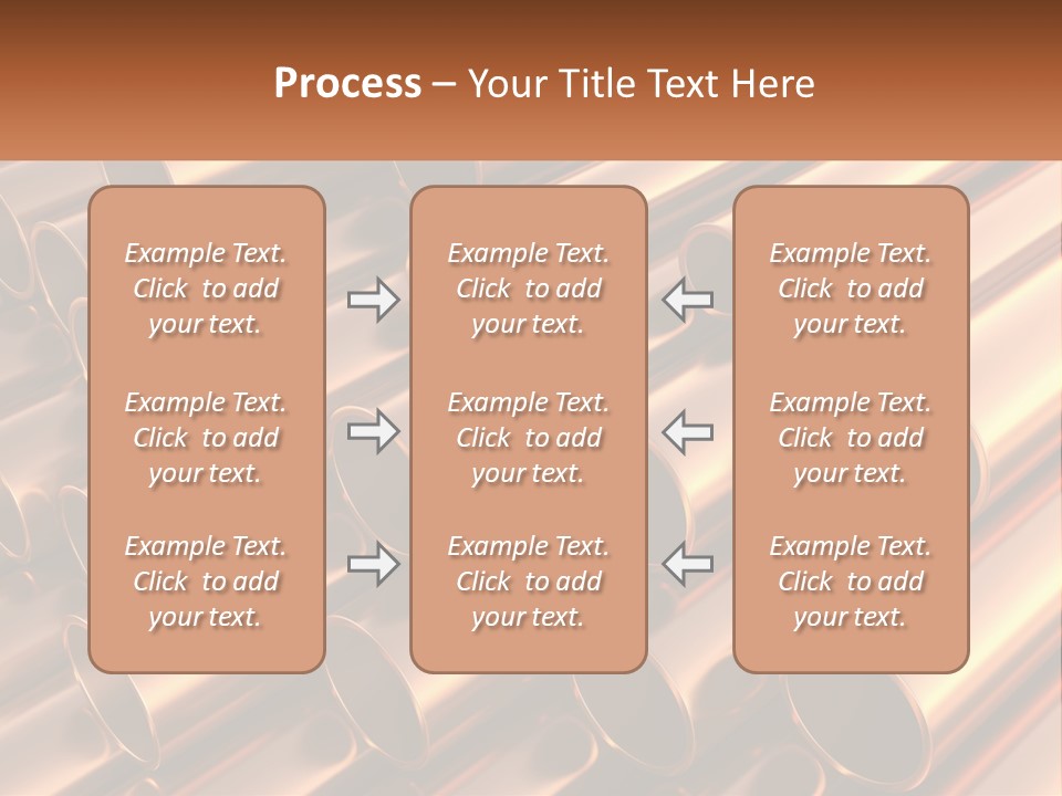 A Group Of Metal Pipes With The Name Of The Company PowerPoint Template
