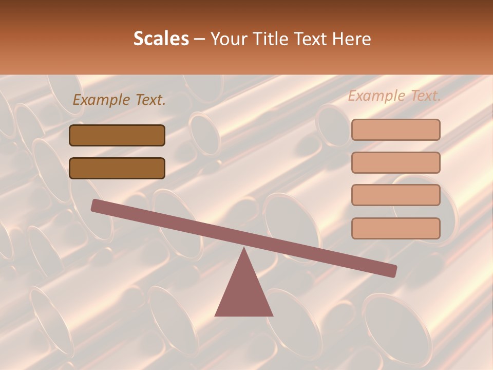 A Group Of Metal Pipes With The Name Of The Company PowerPoint Template