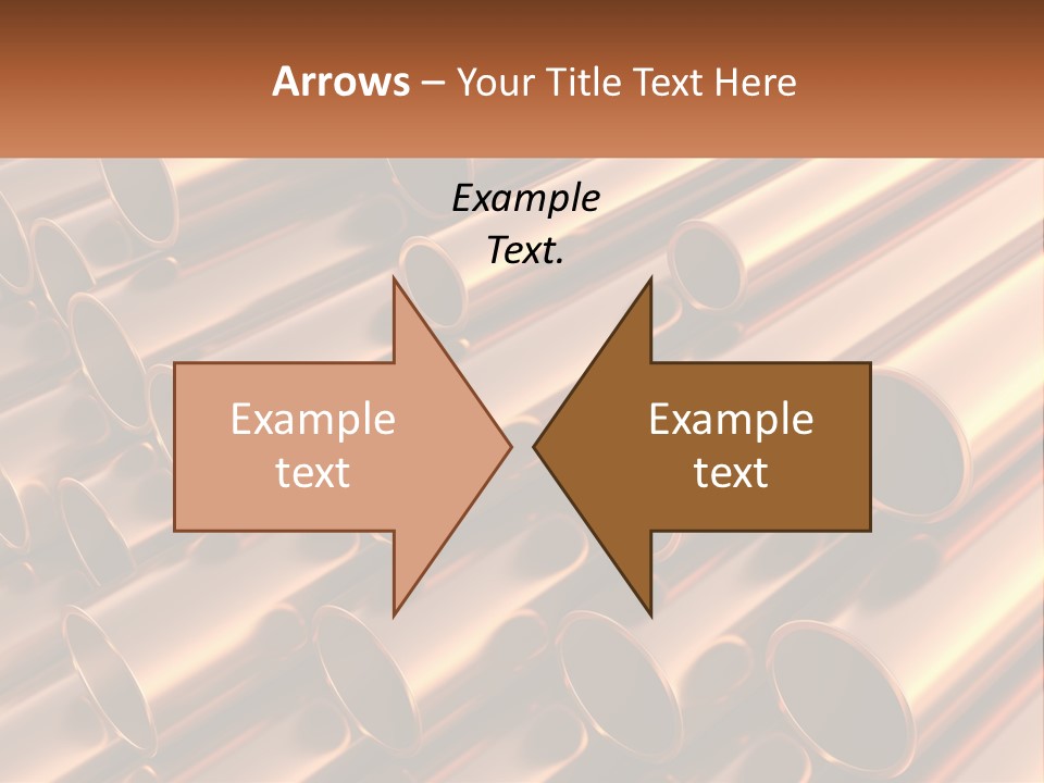 A Group Of Metal Pipes With The Name Of The Company PowerPoint Template