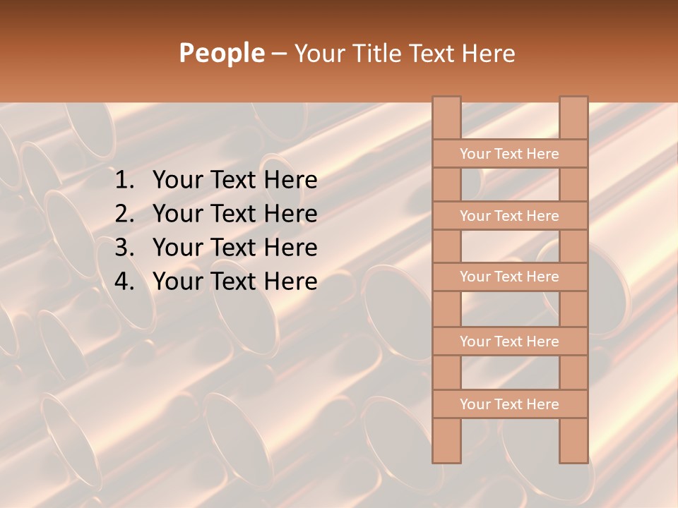 A Group Of Metal Pipes With The Name Of The Company PowerPoint Template
