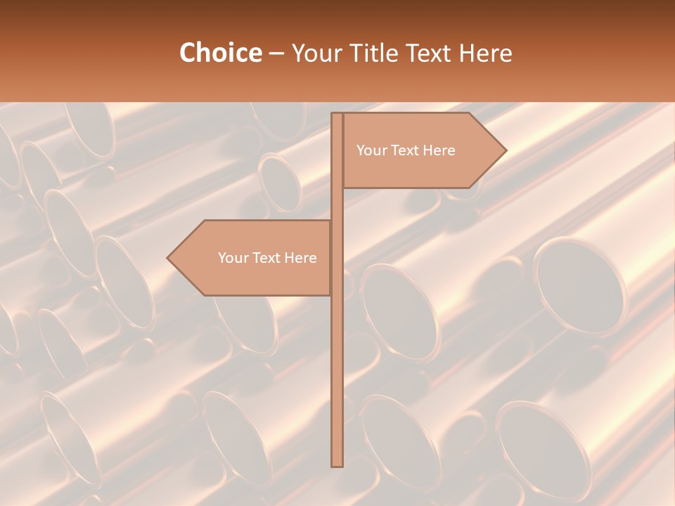 A Group Of Metal Pipes With The Name Of The Company PowerPoint Template