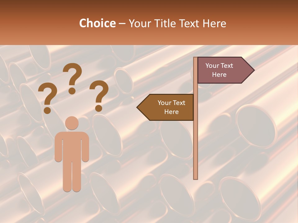 A Group Of Metal Pipes With The Name Of The Company PowerPoint Template