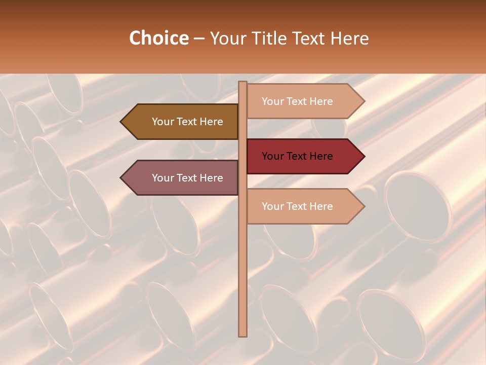 A Group Of Metal Pipes With The Name Of The Company PowerPoint Template