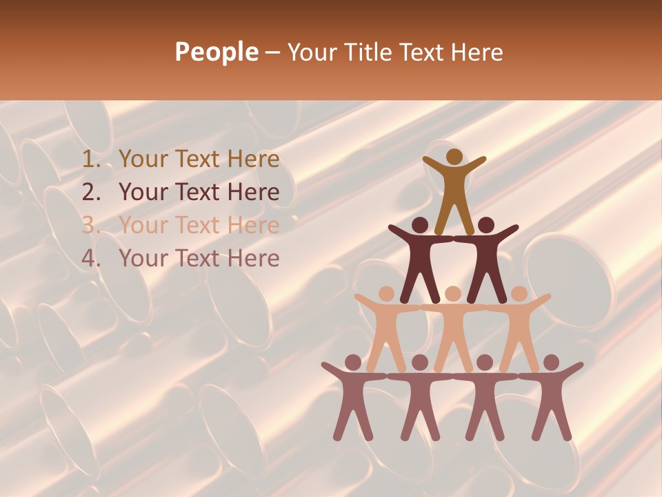 A Group Of Metal Pipes With The Name Of The Company PowerPoint Template