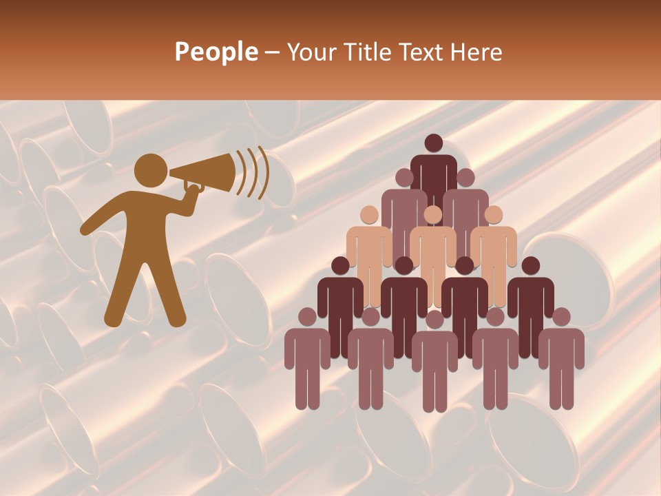 A Group Of Metal Pipes With The Name Of The Company PowerPoint Template