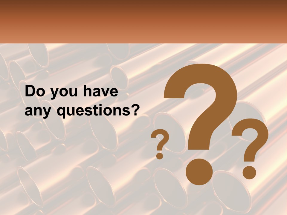 A Group Of Metal Pipes With The Name Of The Company PowerPoint Template