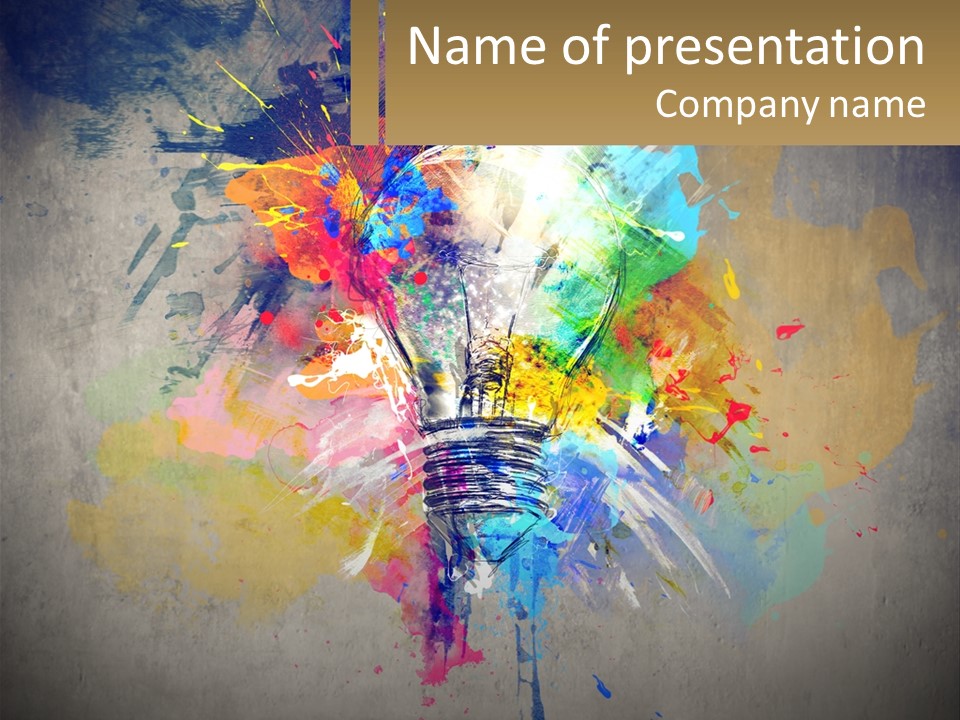 A Powerpoint Presentation With Colorful Paint Splattered On It PowerPoint Template