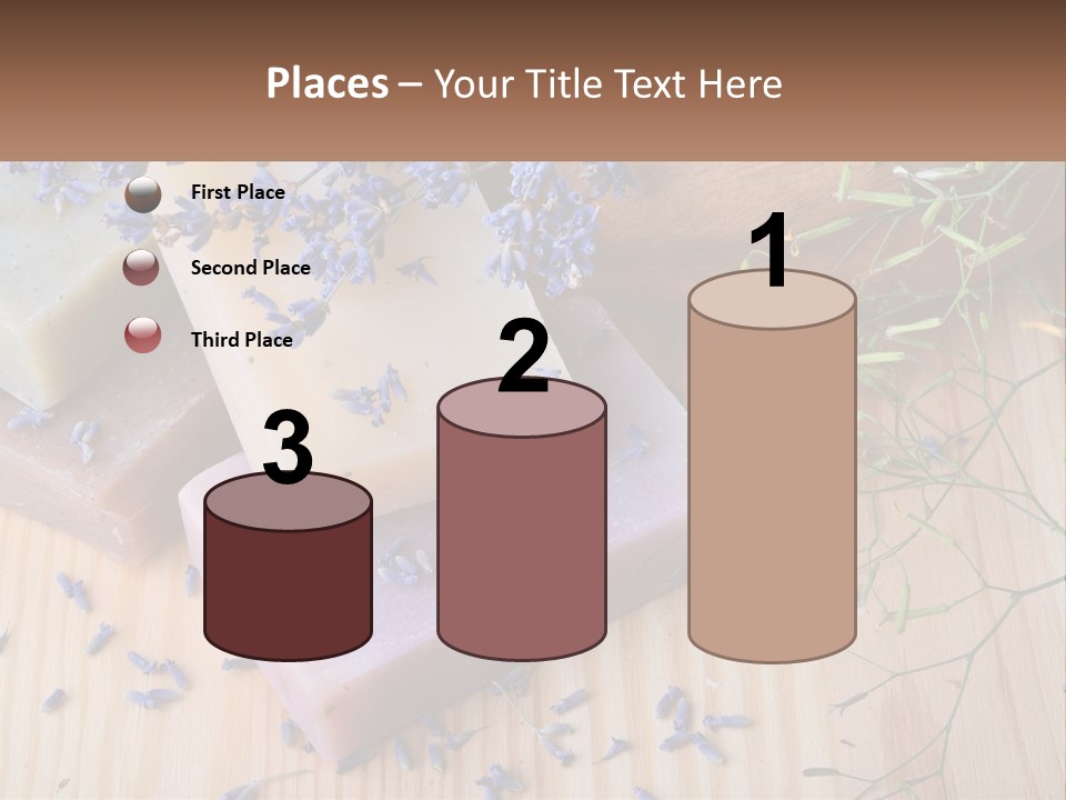 Soaps With Lavender Flowers On A Wooden Table PowerPoint Template
