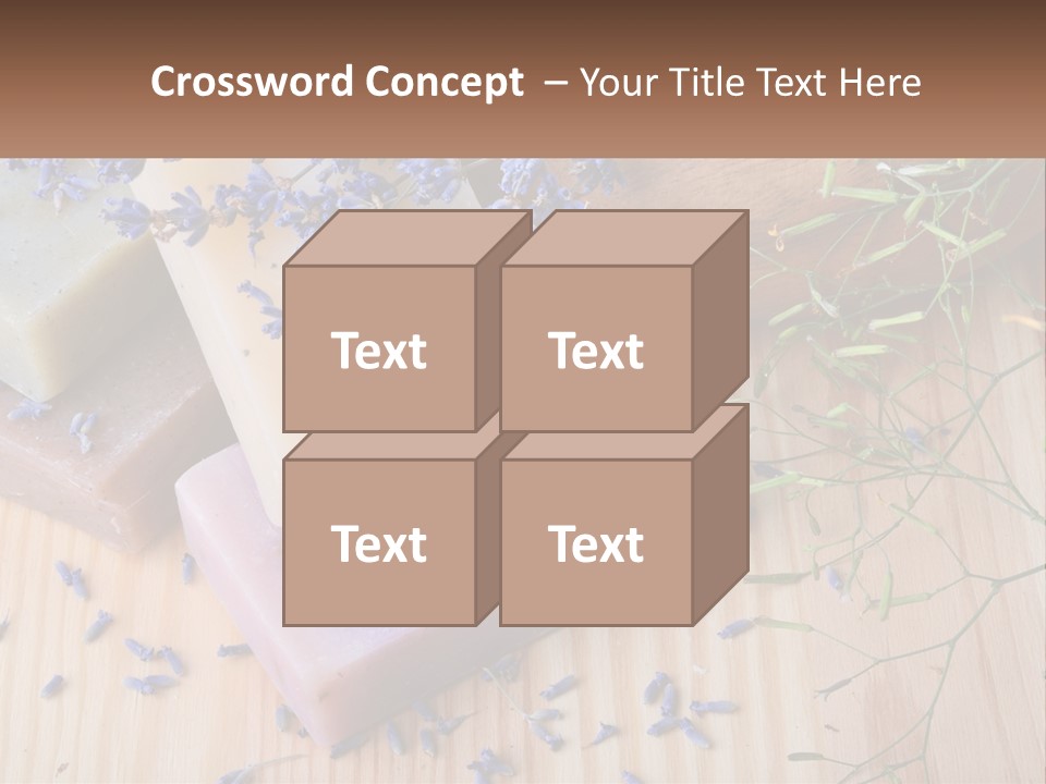 Soaps With Lavender Flowers On A Wooden Table PowerPoint Template