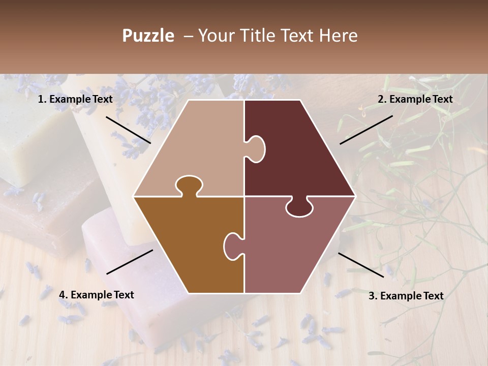 Soaps With Lavender Flowers On A Wooden Table PowerPoint Template