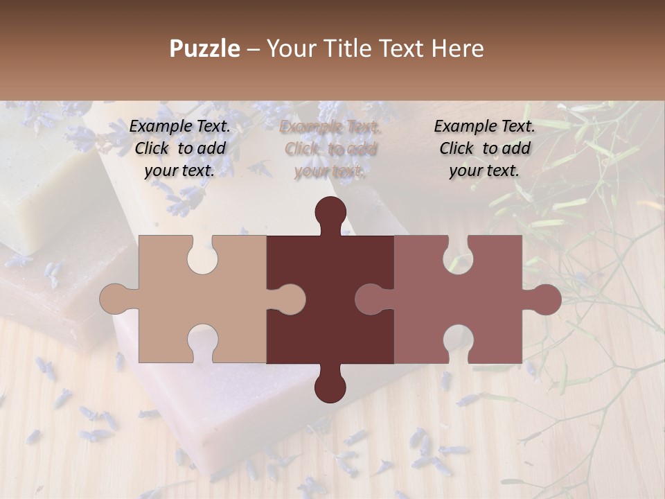 Soaps With Lavender Flowers On A Wooden Table PowerPoint Template