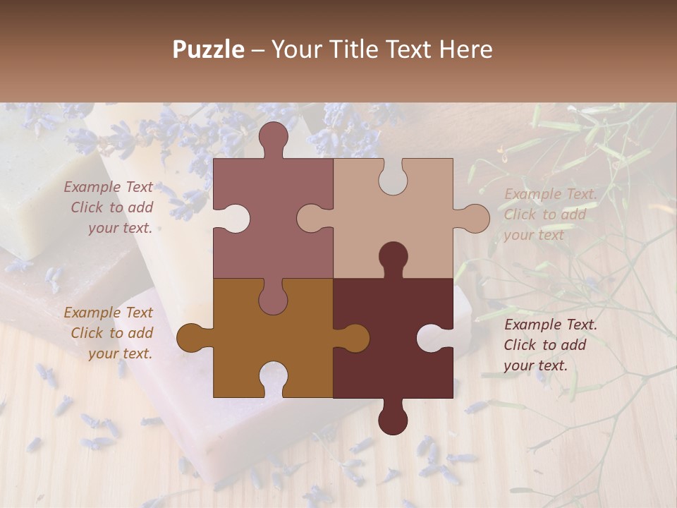 Soaps With Lavender Flowers On A Wooden Table PowerPoint Template