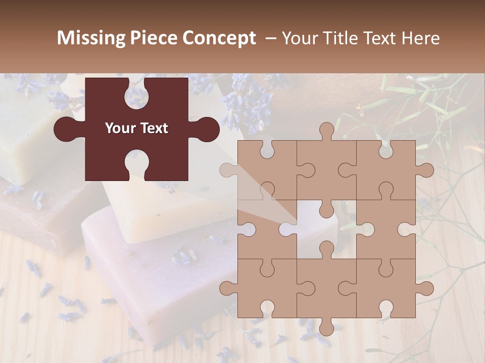 Soaps With Lavender Flowers On A Wooden Table PowerPoint Template