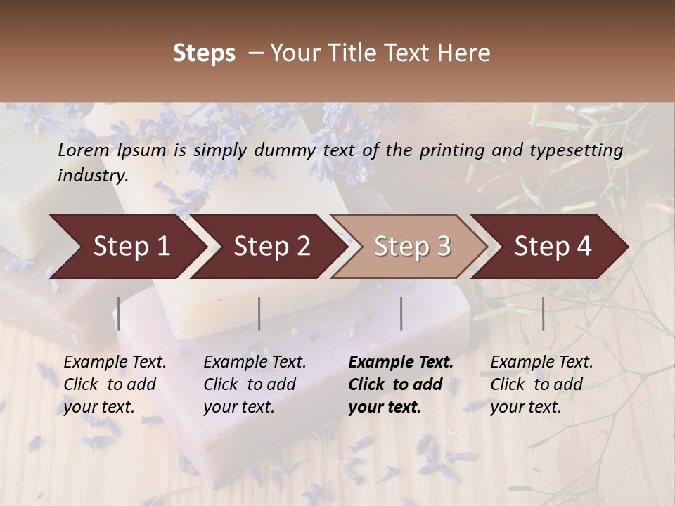 Soaps With Lavender Flowers On A Wooden Table PowerPoint Template