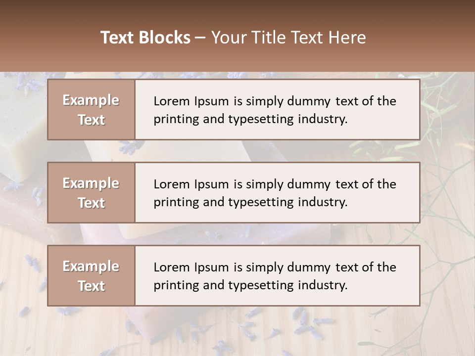 Soaps With Lavender Flowers On A Wooden Table PowerPoint Template