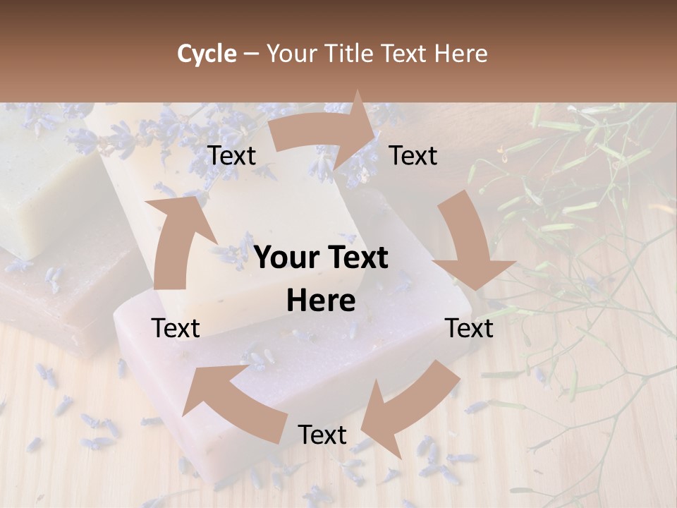 Soaps With Lavender Flowers On A Wooden Table PowerPoint Template