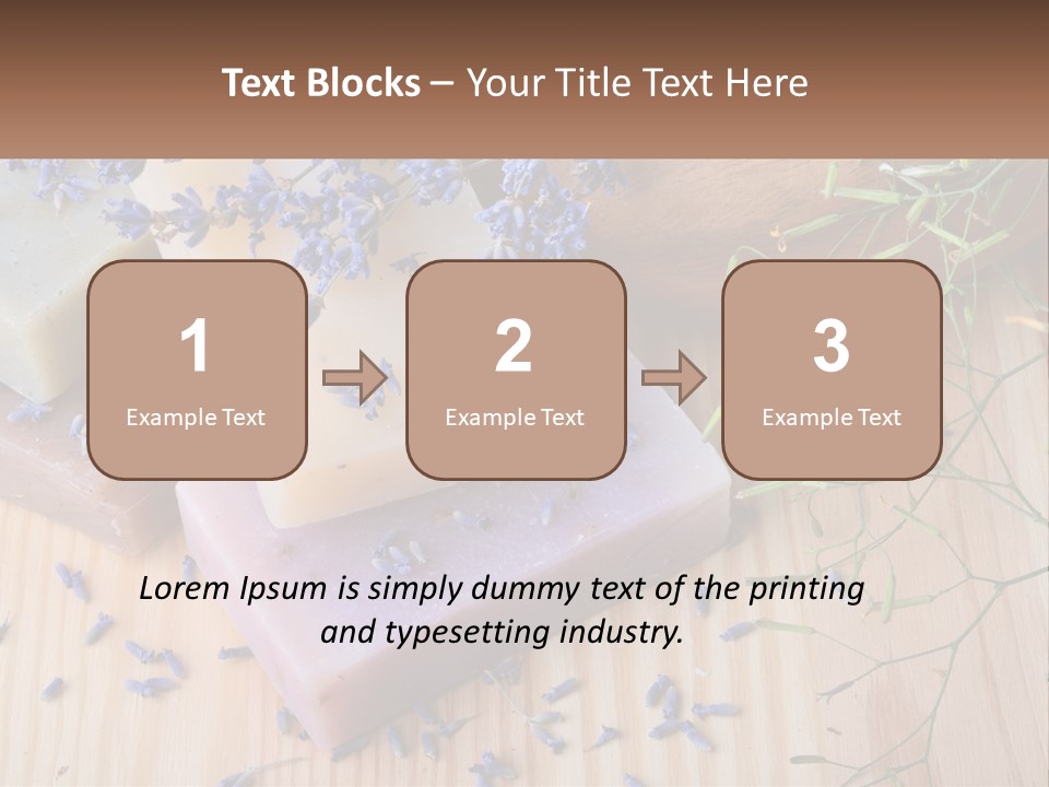 Soaps With Lavender Flowers On A Wooden Table PowerPoint Template