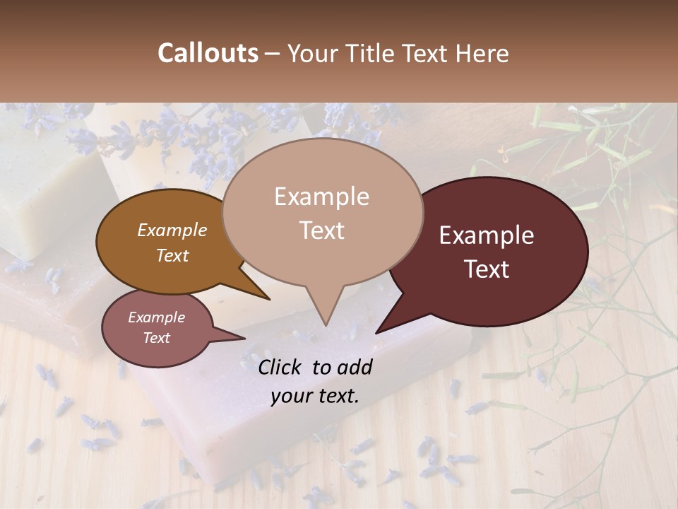 Soaps With Lavender Flowers On A Wooden Table PowerPoint Template