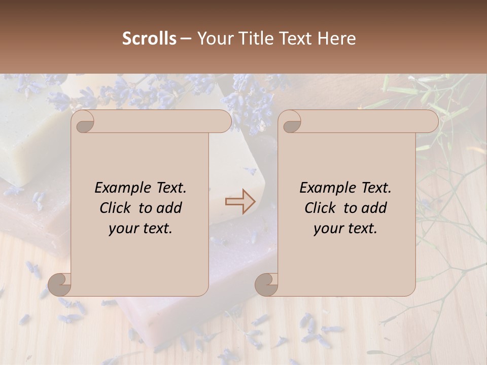 Soaps With Lavender Flowers On A Wooden Table PowerPoint Template