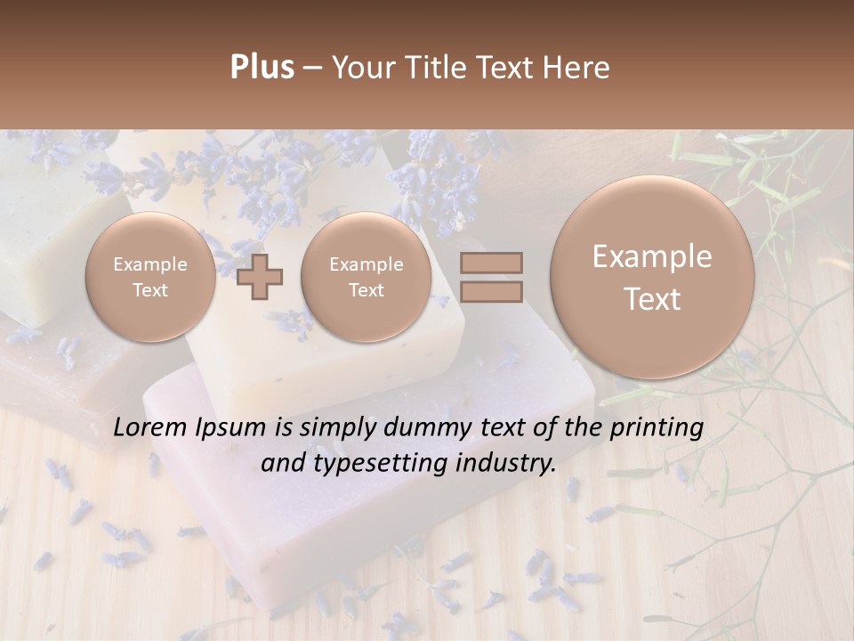 Soaps With Lavender Flowers On A Wooden Table PowerPoint Template
