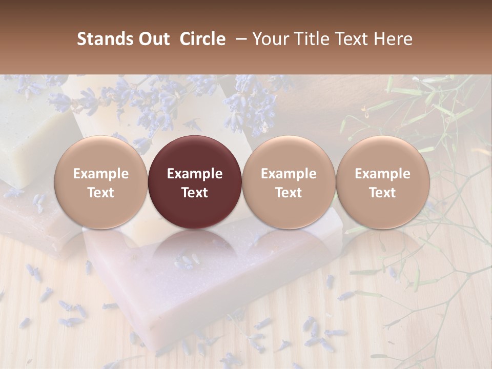 Soaps With Lavender Flowers On A Wooden Table PowerPoint Template