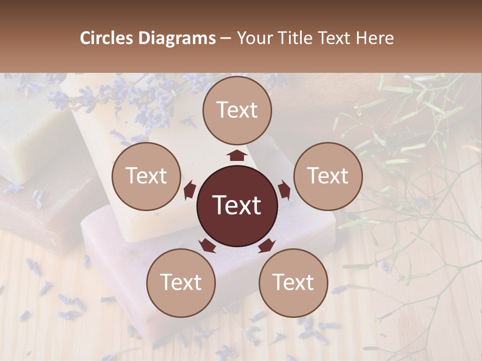 Soaps With Lavender Flowers On A Wooden Table PowerPoint Template