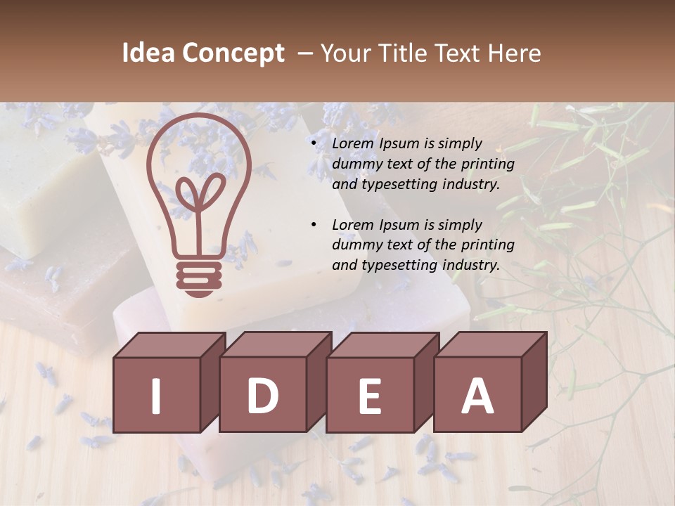 Soaps With Lavender Flowers On A Wooden Table PowerPoint Template