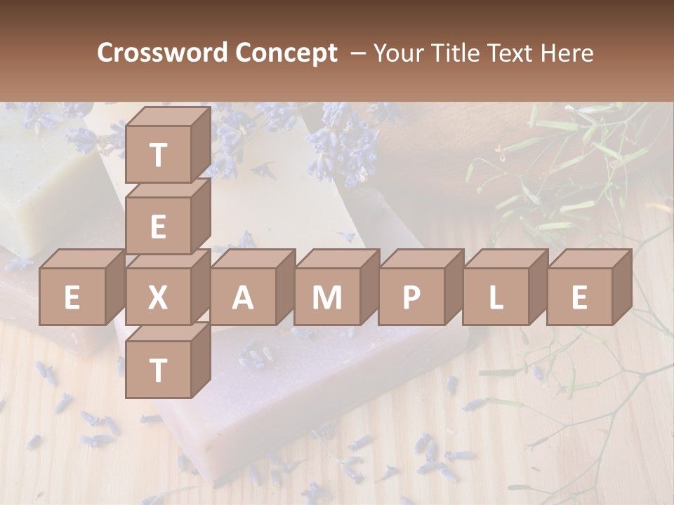 Soaps With Lavender Flowers On A Wooden Table PowerPoint Template