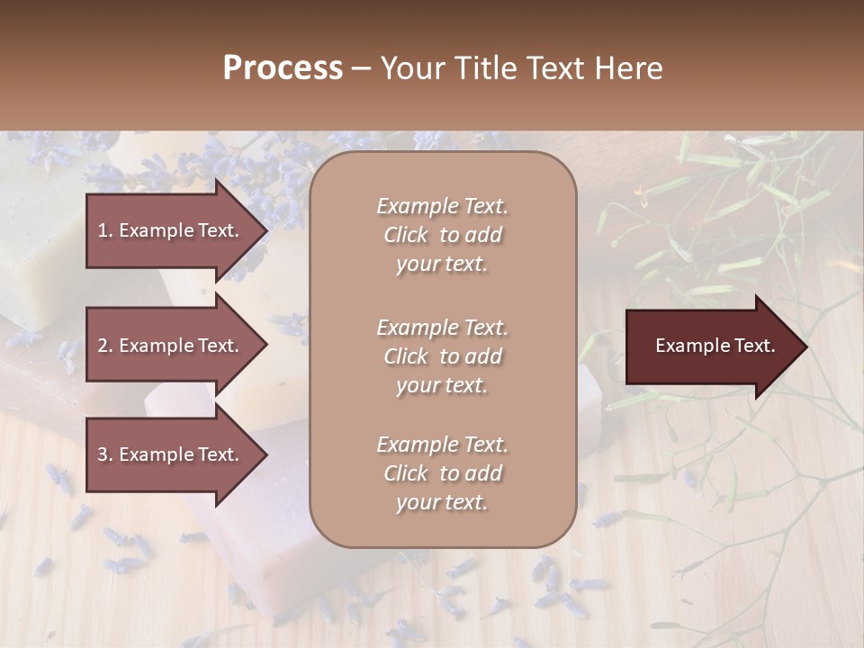 Soaps With Lavender Flowers On A Wooden Table PowerPoint Template
