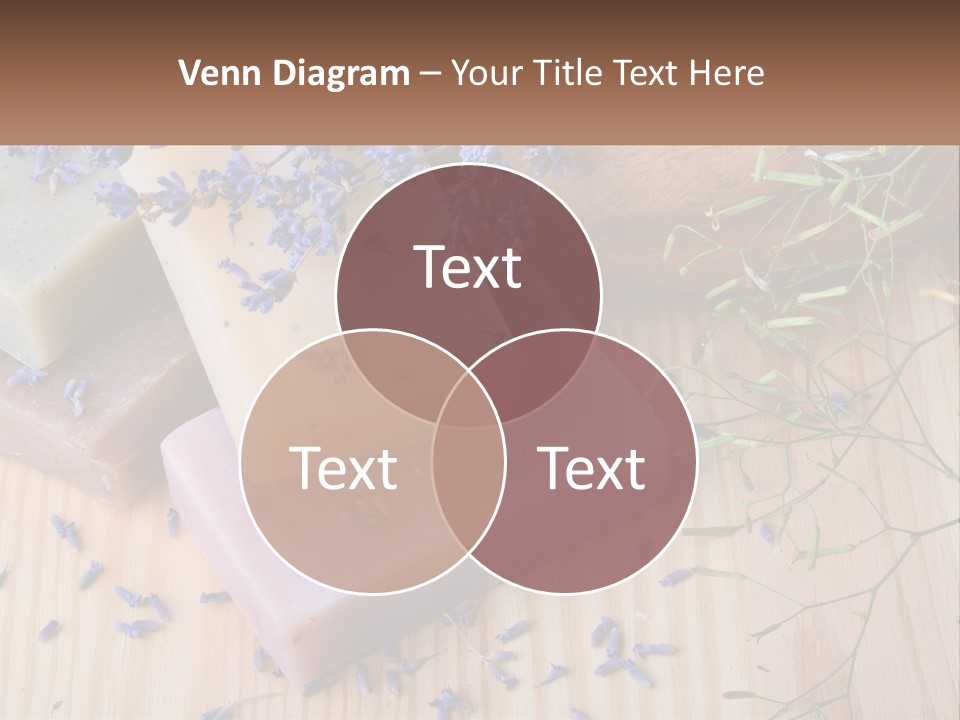 Soaps With Lavender Flowers On A Wooden Table PowerPoint Template