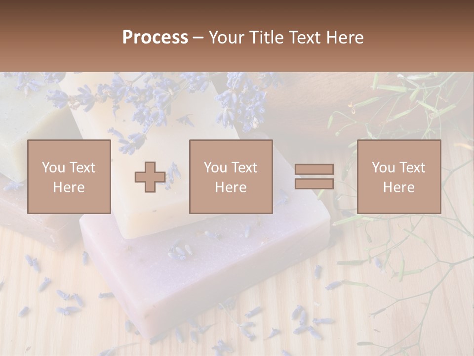Soaps With Lavender Flowers On A Wooden Table PowerPoint Template