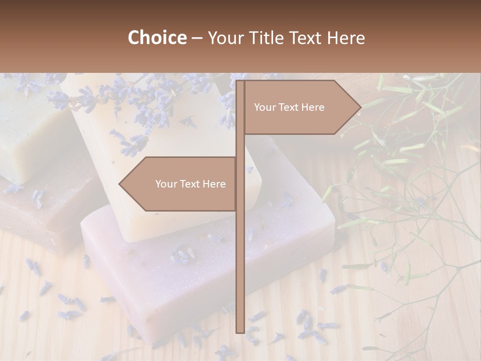 Soaps With Lavender Flowers On A Wooden Table PowerPoint Template