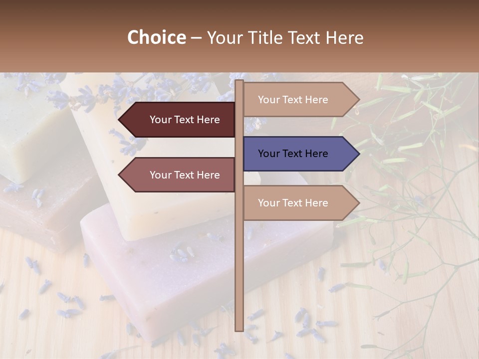 Soaps With Lavender Flowers On A Wooden Table PowerPoint Template
