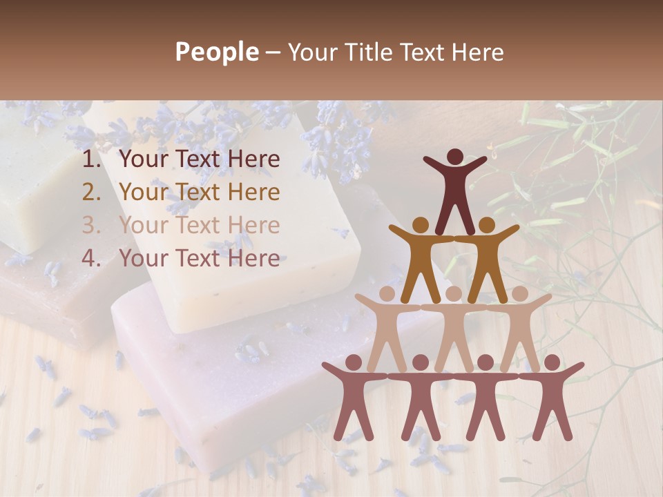 Soaps With Lavender Flowers On A Wooden Table PowerPoint Template
