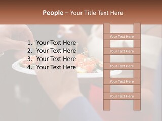 A Group Of People Holding A Plate Of Food PowerPoint Template
