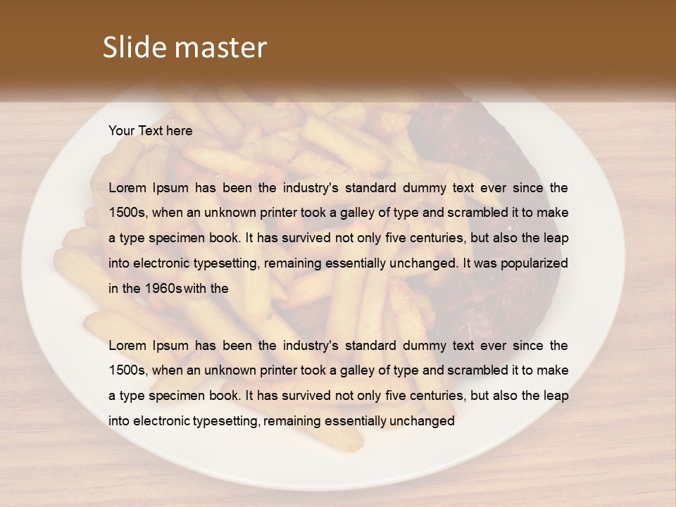 A Plate Of French Fries And A Hot Dog On A Plate PowerPoint Template