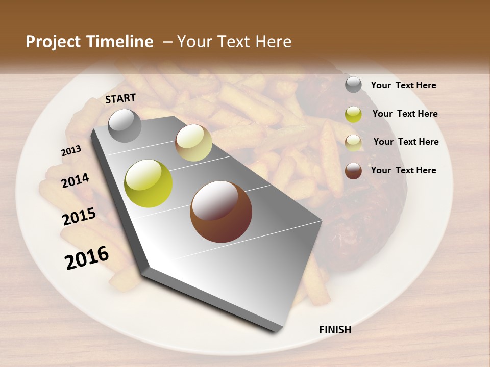 A Plate Of French Fries And A Hot Dog On A Plate PowerPoint Template
