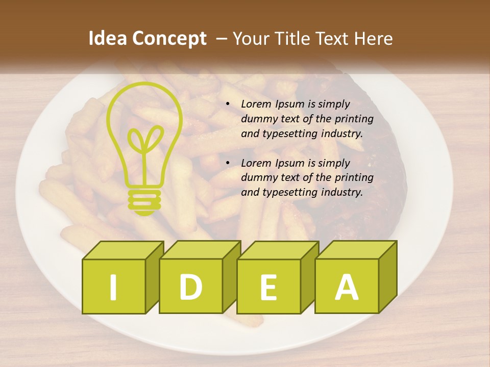 A Plate Of French Fries And A Hot Dog On A Plate PowerPoint Template