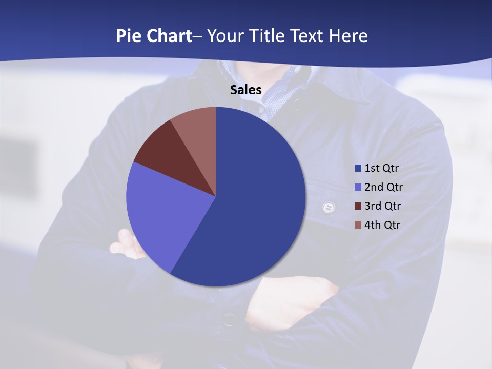 A Man In A Blue Uniform Is Standing With His Arms Crossed PowerPoint Template