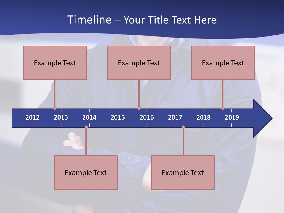 A Man In A Blue Uniform Is Standing With His Arms Crossed PowerPoint Template
