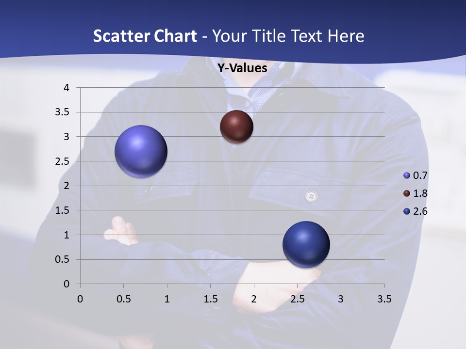 A Man In A Blue Uniform Is Standing With His Arms Crossed PowerPoint Template