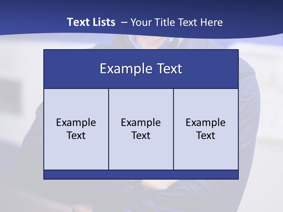 A Man In A Blue Uniform Is Standing With His Arms Crossed PowerPoint Template