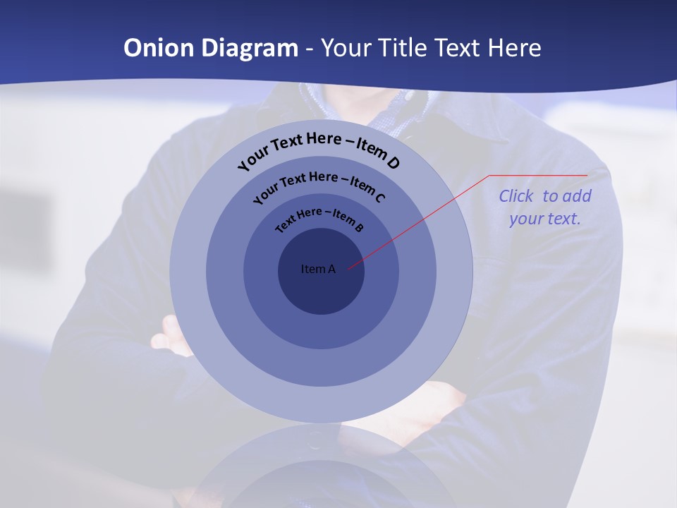 A Man In A Blue Uniform Is Standing With His Arms Crossed PowerPoint Template