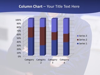 A Man In A Blue Uniform Is Standing With His Arms Crossed PowerPoint Template