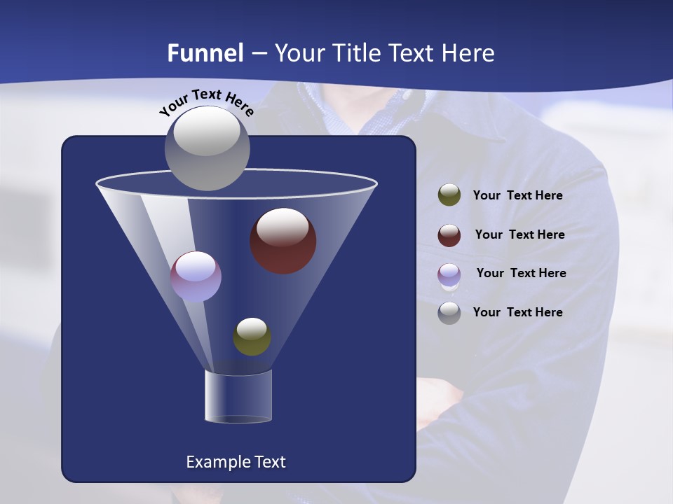 A Man In A Blue Uniform Is Standing With His Arms Crossed PowerPoint Template