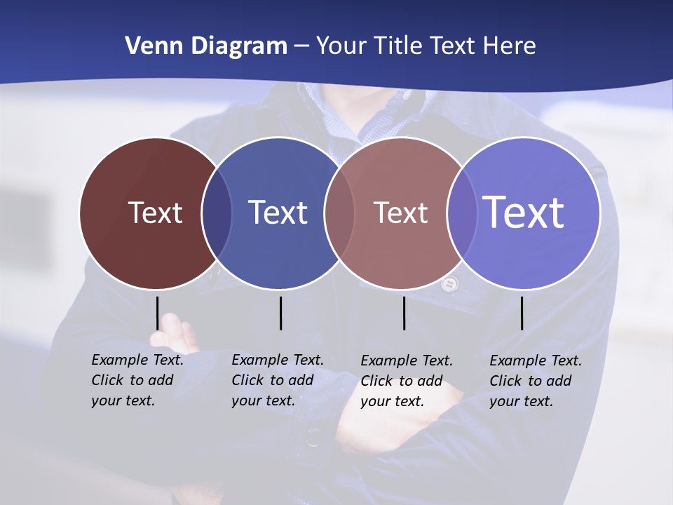 A Man In A Blue Uniform Is Standing With His Arms Crossed PowerPoint Template