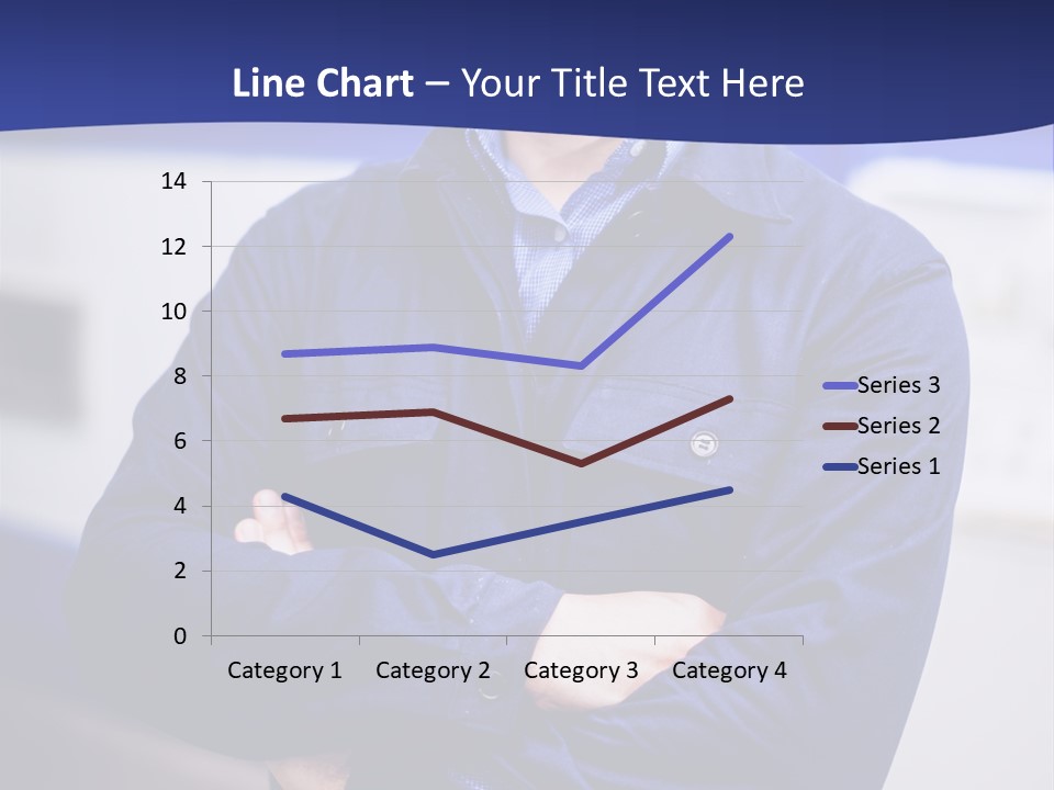 A Man In A Blue Uniform Is Standing With His Arms Crossed PowerPoint Template