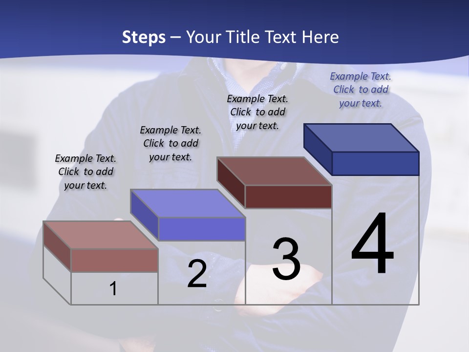 A Man In A Blue Uniform Is Standing With His Arms Crossed PowerPoint Template